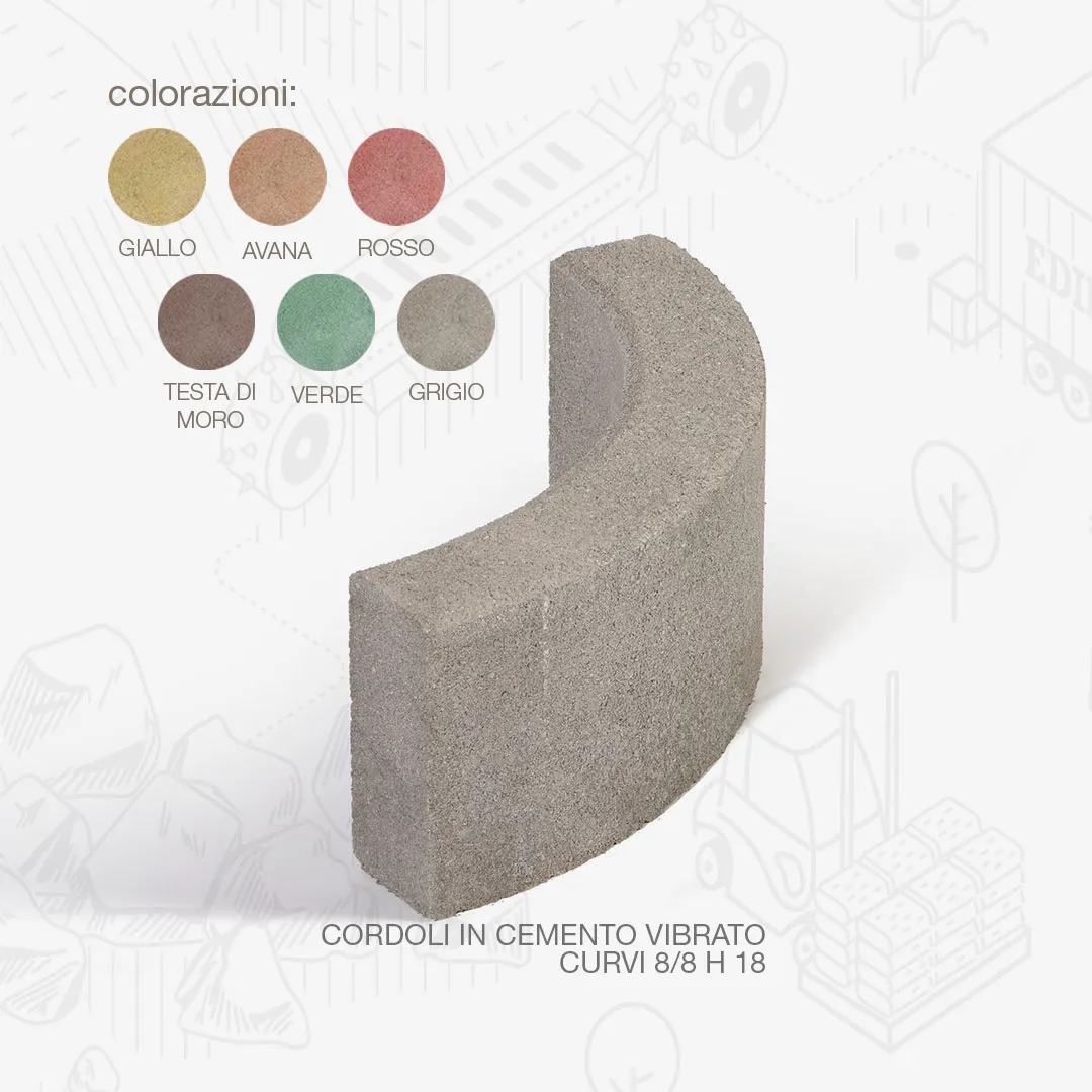 Edilbloc Cordoli cemento vibrato curvi strada