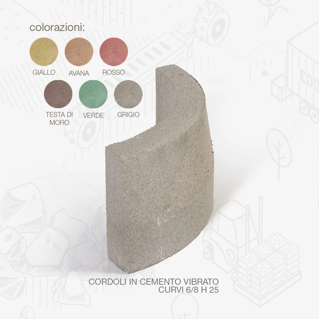 Edilbloc Cordoli cemento vibrato curvi strada