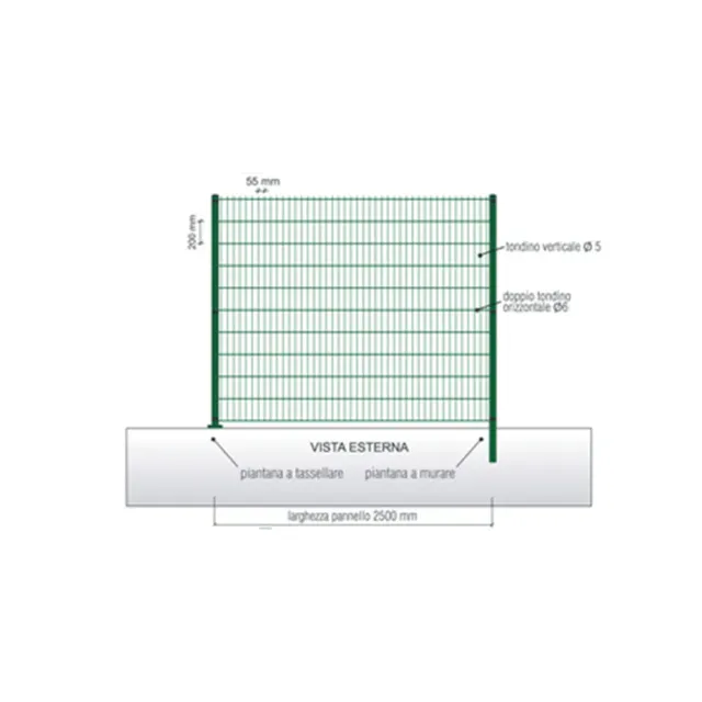 Orlando Vera 665 pannello recinzione 55x200 mm zincato