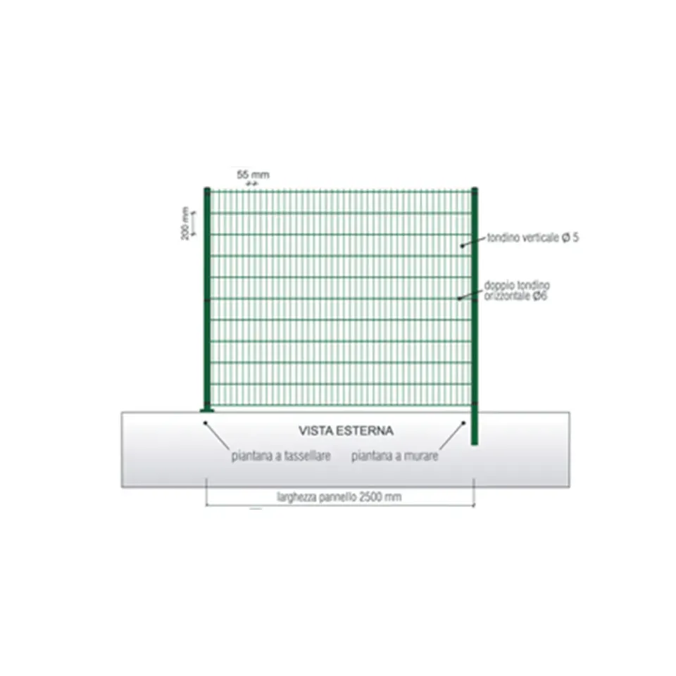 Orlando Vera 665 pannello recinzione 55x200 mm zincato