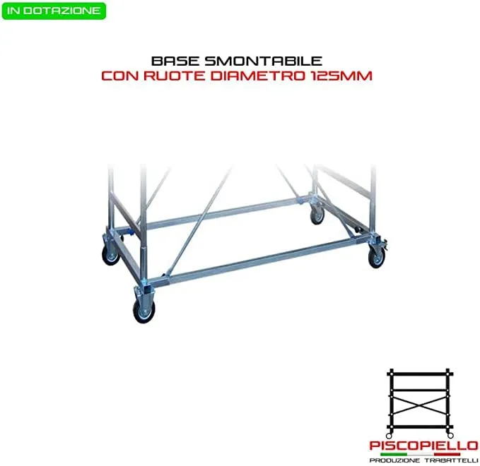 Piscopiello Real Plus trabattello 5,50 m con livellatori