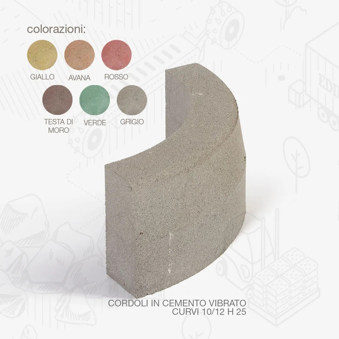 Edilbloc Cordoli cemento vibrato curvi strada