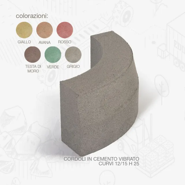 Edilbloc Cordoli cemento vibrato curvi strada
