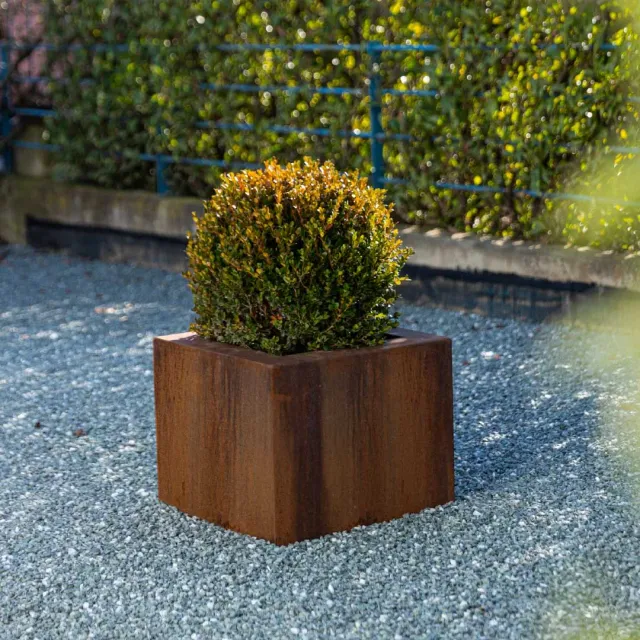 Edilbloc Vaso rivestito acciaio corten effetto ruggine
