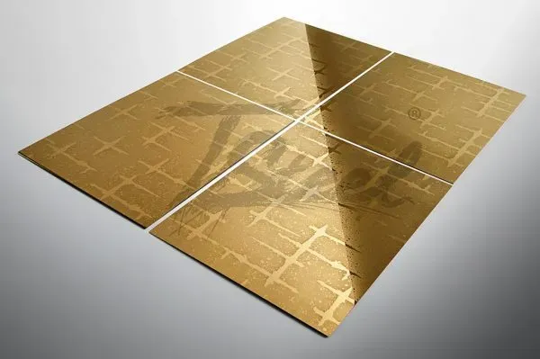 Steel Color 328 Oro lamiera inox incisa
