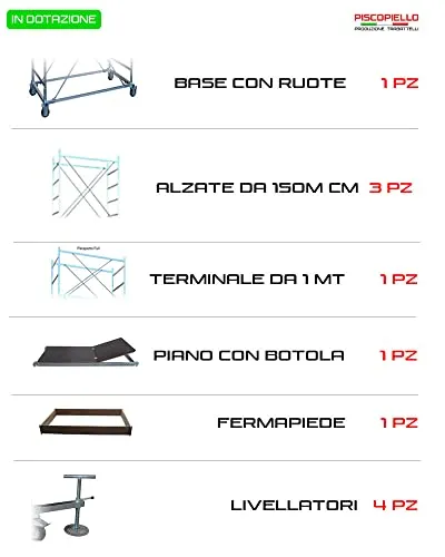 Piscopiello Full trabattello ferro lavoro 6,70 m pedana