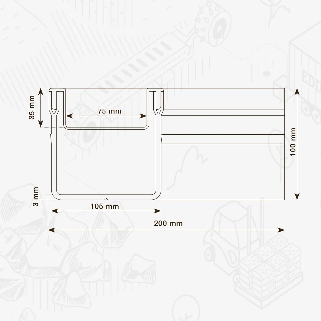 Edilbloc Angolo Top Stone canalina design grigio