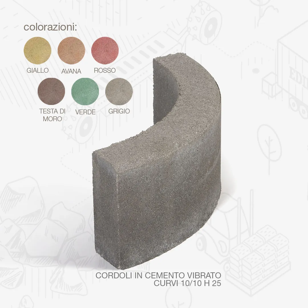 Edilbloc Cordoli cemento vibrato curvi strada