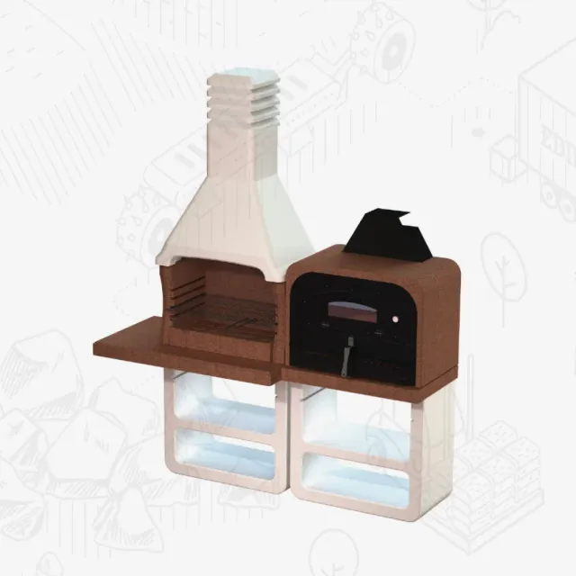 Edilbloc Portofino barbecue con forno 60x35 cm