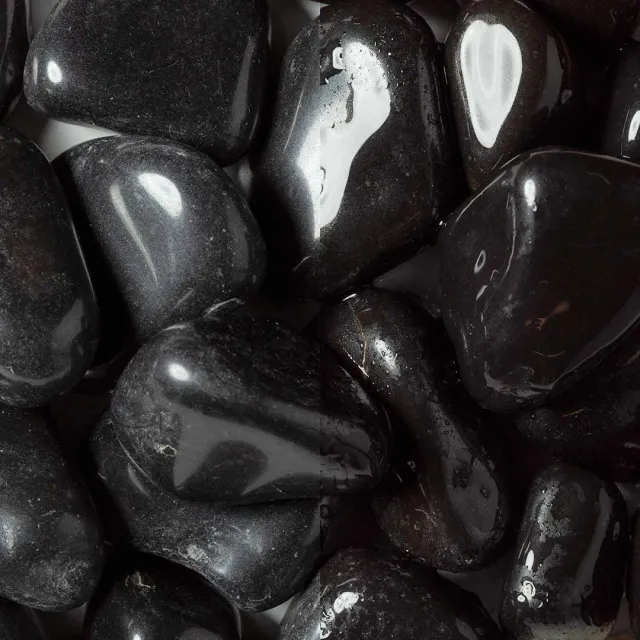 Edilbloc Ciottolo Nero lucido pietra nero intenso da esterno