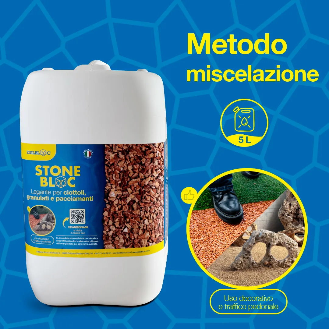 Edilbloc Stonebloc legante ecologico per ghiaia